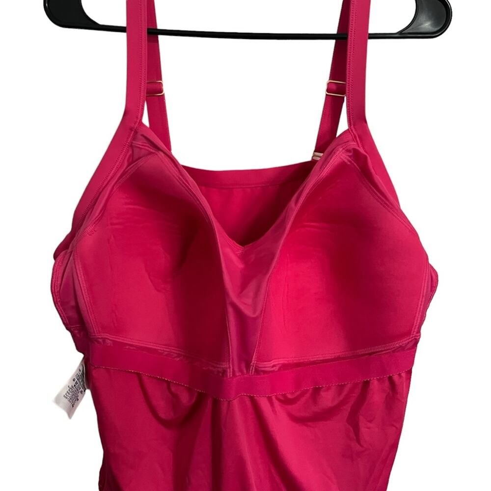 Lands’ End Sweetheart Swim Dress One Piece Swimsuit Bright Pink Plus Size 24W - Picture 8 of 16